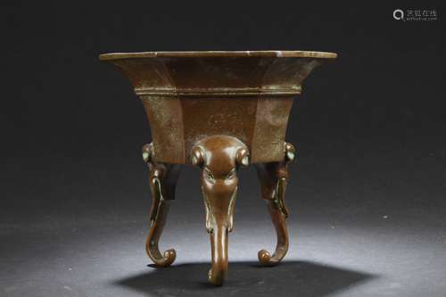 A Tri-podded Estate Chinese Copper-made Censer