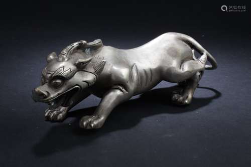 A Chinese Myth-beast Metal-made Statue