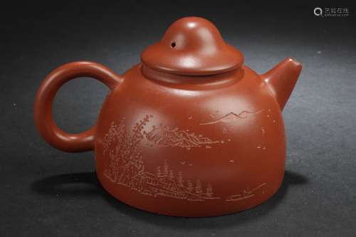 A Chinese Word-decorating Estate Tea Pot