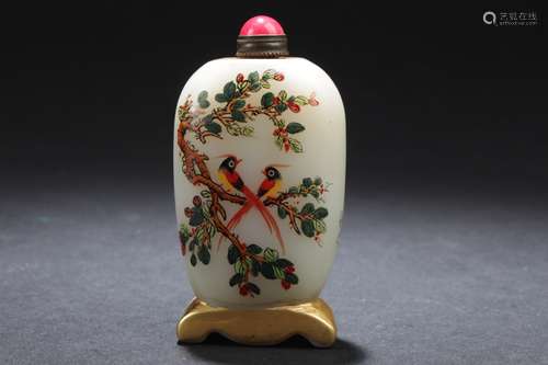 A Seated Chinese Overlay Estate Snuff Bottle