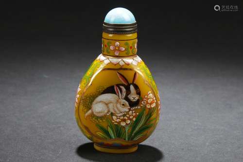 A Chinese Pumpin-decorating Estate Rabbit-portrait