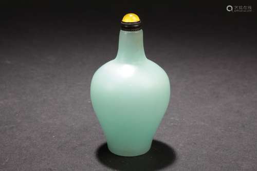 A Plain-style Estate Chinese Clear-blue Snuff Bottle