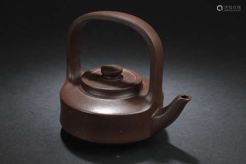 A Chinese Handled Estate Tea Pot