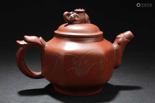 An Estate Bamboo-decorating Chinese Tea Pot