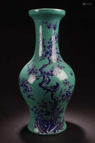 A Narrow-opening Chinese Light-green Porcelain Vase