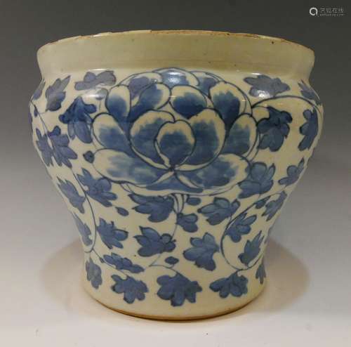 KOREAN ANTIQUE BLUE WHITE POT - JOSEON DYNASTY