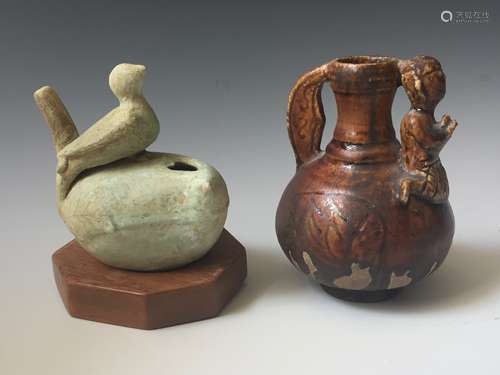 TWO OF CHINESE ANTIQUE FIGURE OF POT