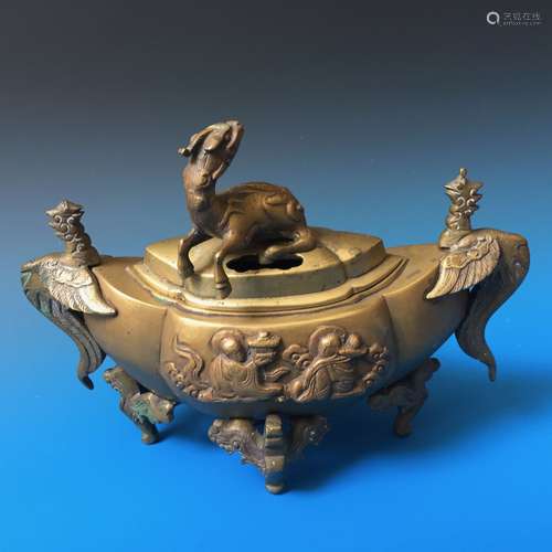 ANTIQUE BRONZE INCENSE BURNER