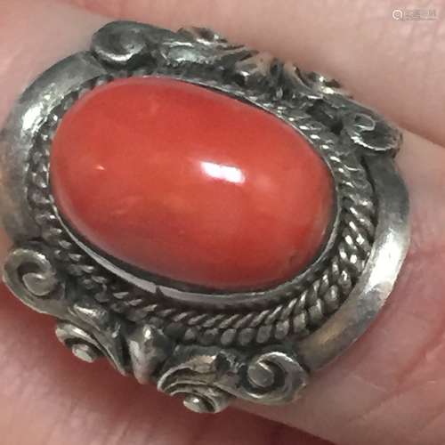 SILVER CORAL RING