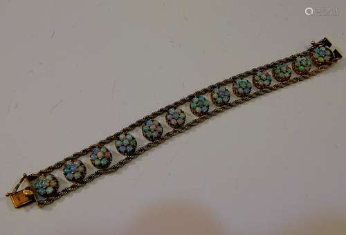 14K GOLD BLACK OPAL BRACELET 36 GRAMS