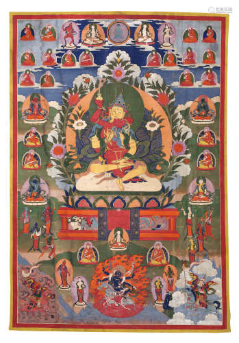十八世纪 苯教祖师占巴南喀双身唐卡