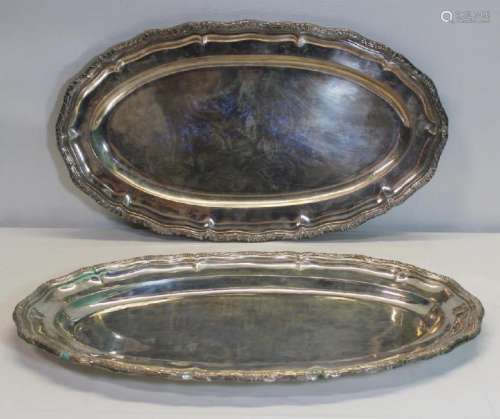 SILVER. Pair of Austrian .800 Silver Serving Trays