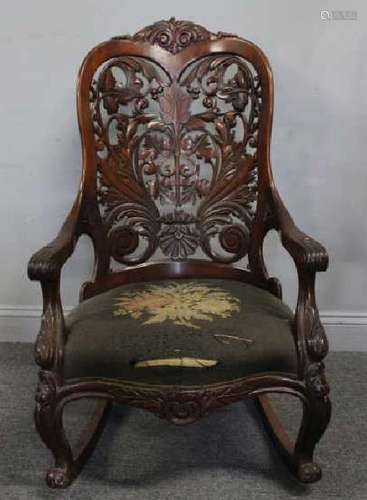 BELTER. Victorian Laminate Rosewood Rocker.