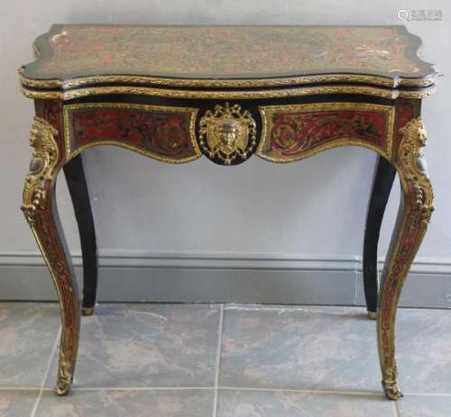 19 Century French Serpentine Front Boulle