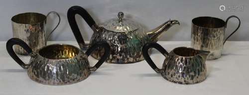 SILVER. Handhammered Austrian Silver Tea Service.