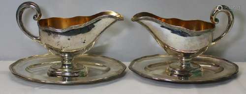 SILVER. Pair of Austrian .800 Silver Gravy Boats.