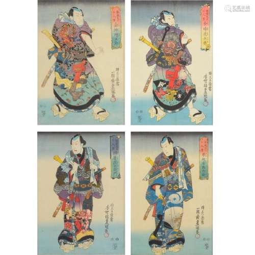 Toyokuni III (1786-1865): Five Woodblock Prints