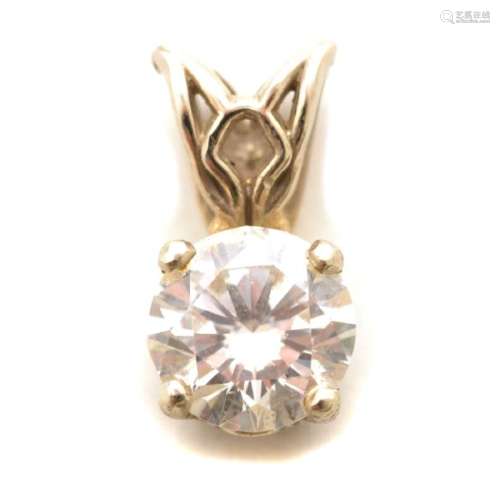 Diamond, 14k White Gold Pendant.