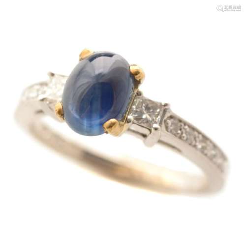 Sapphire, Diamond, 18k Gold Ring.