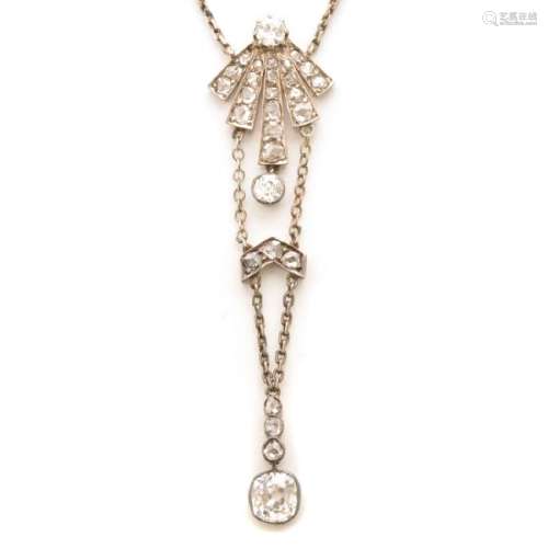 Victorian Diamond, Silver-Topped, 14k Yellow Gold