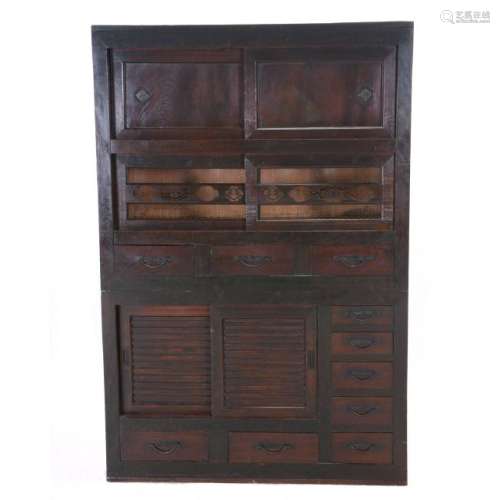 Kitchen Tansu with Iron Fittings