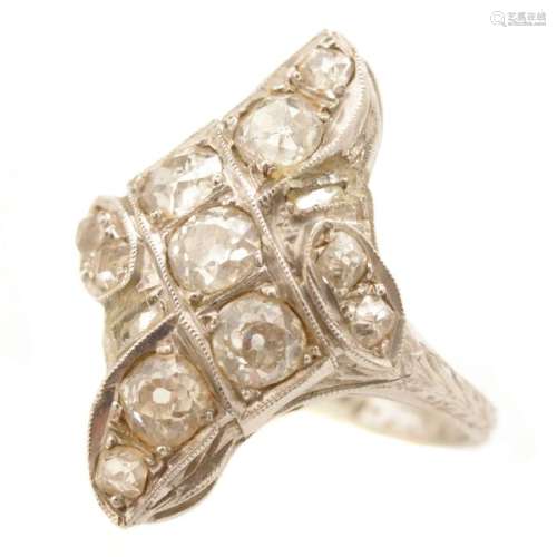 Diamond, 18k White Gold Ring.