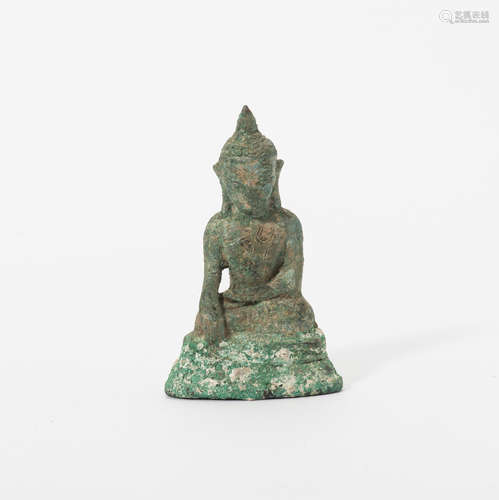 A small Birmese bronze figure of Buddha