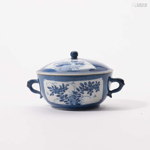 A Chinese powder-blue bowl and cover