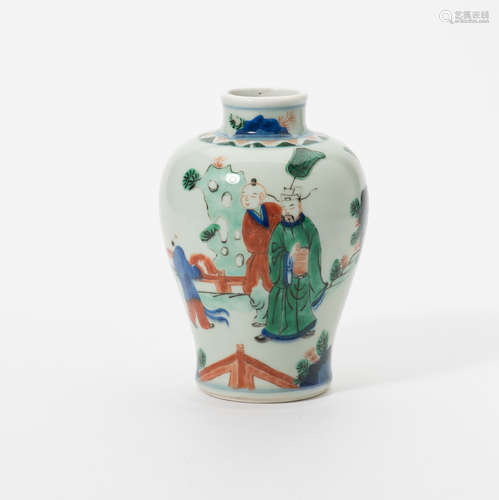 A Chinese wucai baluster vase