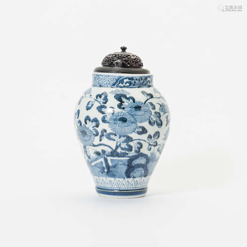 A Japanese Arita blue and white baluster vase