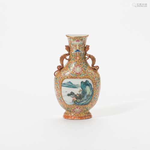 A Chinese famille rose wall-vase