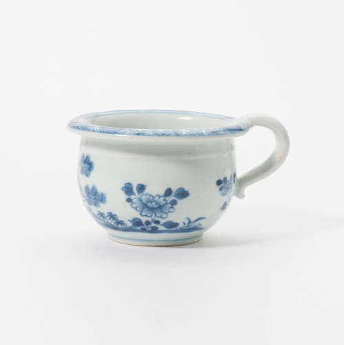 A Chinese blue and white chamber pot