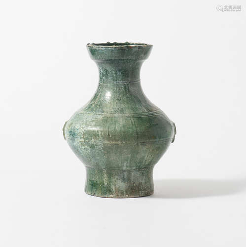 A Chinese archaic green-glazed vase, hu