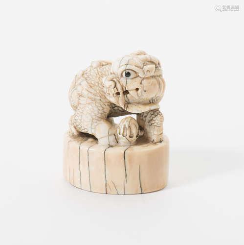 A Chinese ivory 'qilin' seal