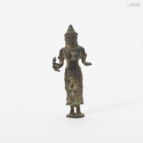 A Khmer bronze figure of a Bodhisattva