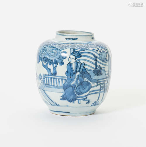 A Chinese blue and white vase