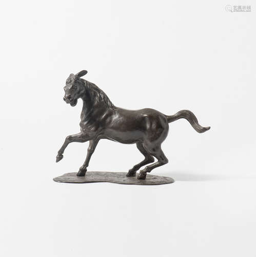 A Japanese bronze sculpture of a horse