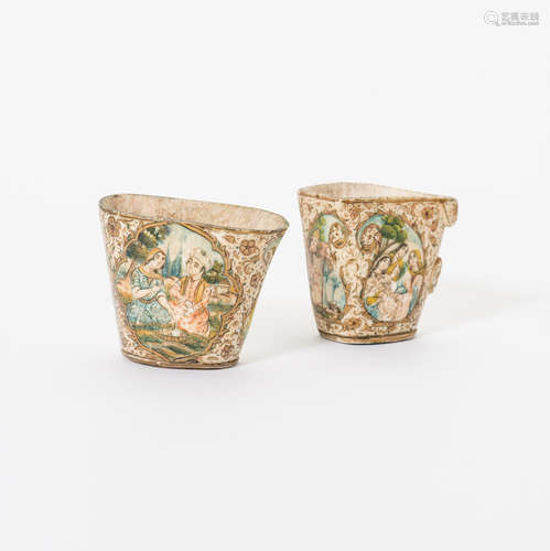 Two Persian bone cups