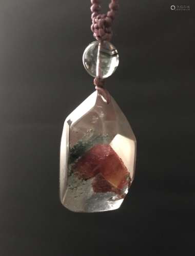 A Green Quartz Crystal  Pendant