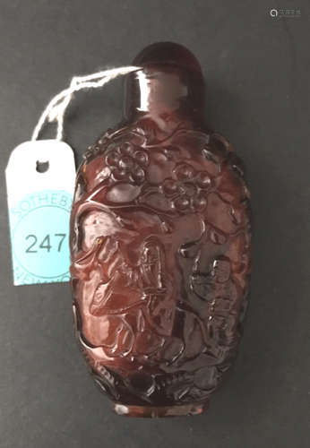 Qing D., An Amber Snuff Bottle