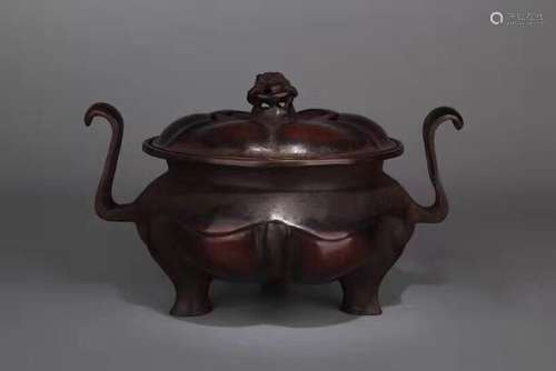 Ming D.,A Bronze Censer With Lid