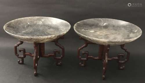 Qing D., A Pair of Jade Dishes