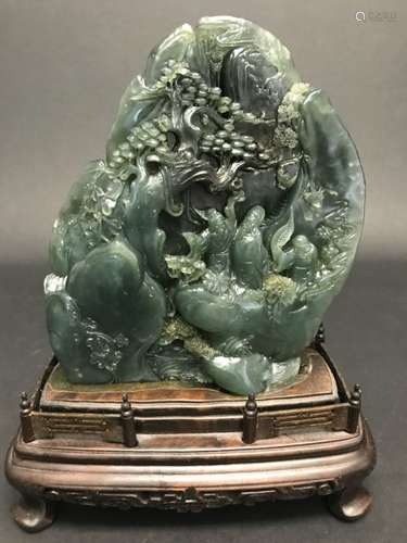 A Shaoshan Green Stone Carved Ornament