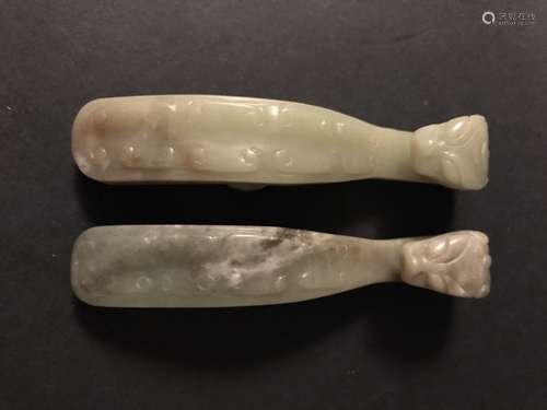 Yuan D., A Pair of Jade Belt Hooks