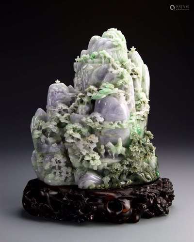 A Jadeite Landscape Ornament