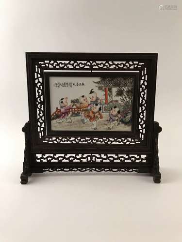 Chinese Famille Rose Plaque