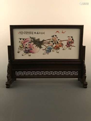 Chinese Famille Rose Plaque