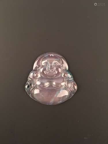 Fine Ice Jadeite Buddha Pendant