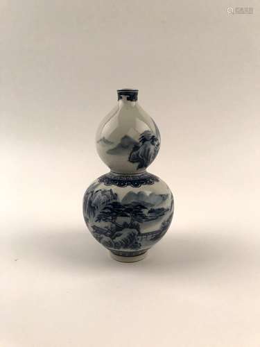 Chinese Double Gourd Vase with Kangxi Mark