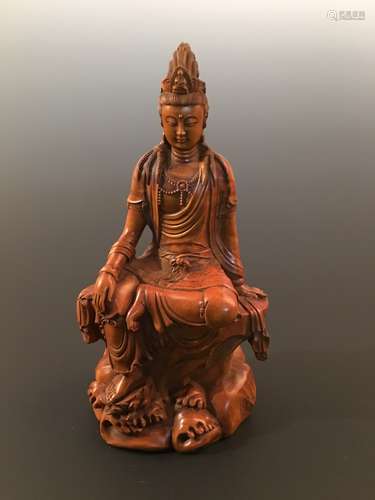 Fine Huang Yang Wood Guanyin Statue